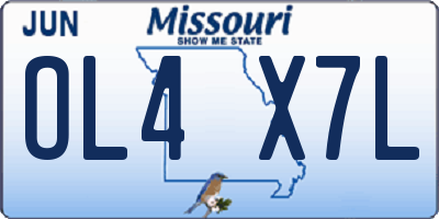 MO license plate OL4X7L