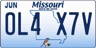 MO license plate OL4X7V