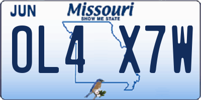 MO license plate OL4X7W
