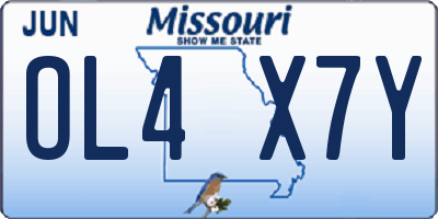MO license plate OL4X7Y