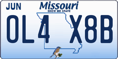 MO license plate OL4X8B