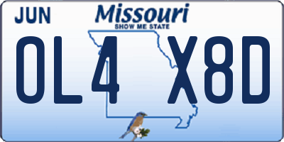 MO license plate OL4X8D
