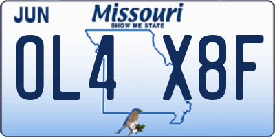 MO license plate OL4X8F