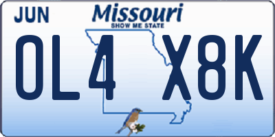 MO license plate OL4X8K