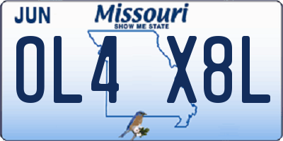 MO license plate OL4X8L