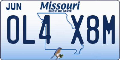 MO license plate OL4X8M