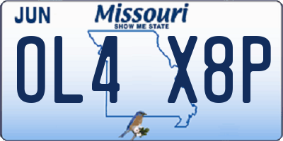 MO license plate OL4X8P