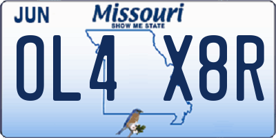 MO license plate OL4X8R