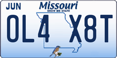 MO license plate OL4X8T