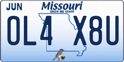 MO license plate OL4X8U