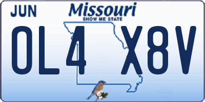 MO license plate OL4X8V