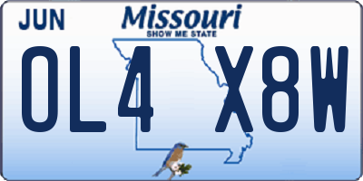MO license plate OL4X8W