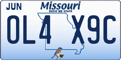 MO license plate OL4X9C