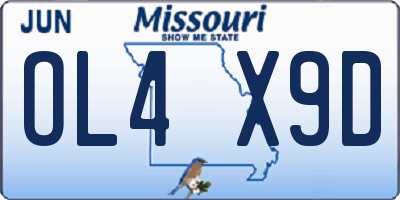 MO license plate OL4X9D