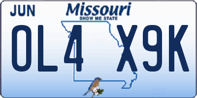 MO license plate OL4X9K