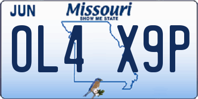 MO license plate OL4X9P