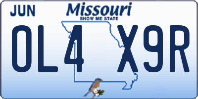 MO license plate OL4X9R