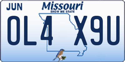 MO license plate OL4X9U