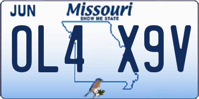 MO license plate OL4X9V