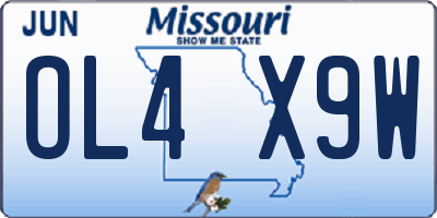 MO license plate OL4X9W