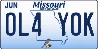 MO license plate OL4Y0K