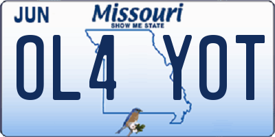 MO license plate OL4Y0T