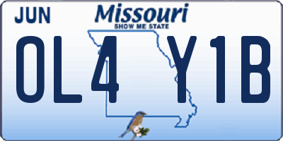 MO license plate OL4Y1B