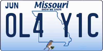 MO license plate OL4Y1C
