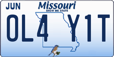 MO license plate OL4Y1T