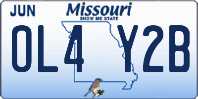 MO license plate OL4Y2B