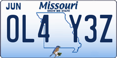 MO license plate OL4Y3Z