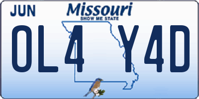 MO license plate OL4Y4D