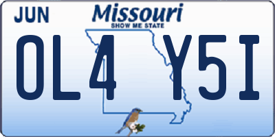 MO license plate OL4Y5I