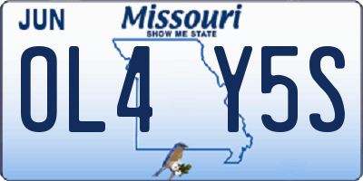 MO license plate OL4Y5S
