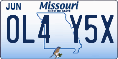 MO license plate OL4Y5X