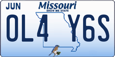 MO license plate OL4Y6S