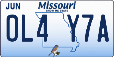 MO license plate OL4Y7A