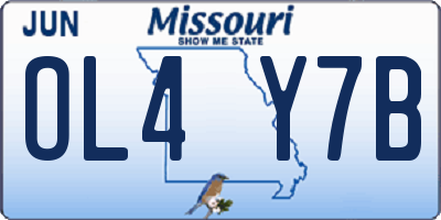 MO license plate OL4Y7B