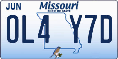 MO license plate OL4Y7D