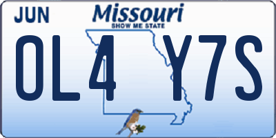 MO license plate OL4Y7S