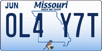 MO license plate OL4Y7T