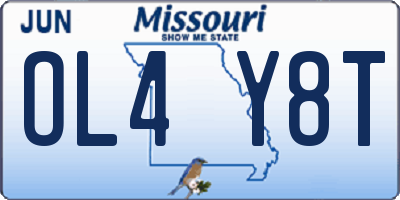 MO license plate OL4Y8T
