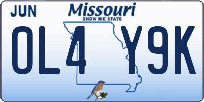 MO license plate OL4Y9K