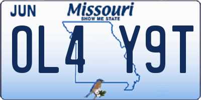 MO license plate OL4Y9T