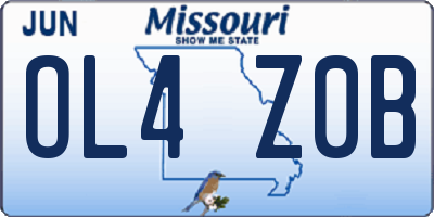 MO license plate OL4Z0B