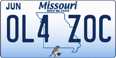 MO license plate OL4Z0C