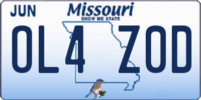 MO license plate OL4Z0D
