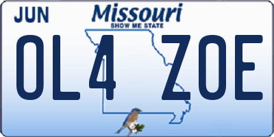 MO license plate OL4Z0E