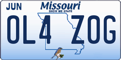 MO license plate OL4Z0G