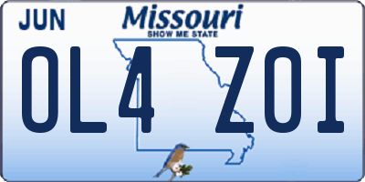 MO license plate OL4Z0I
